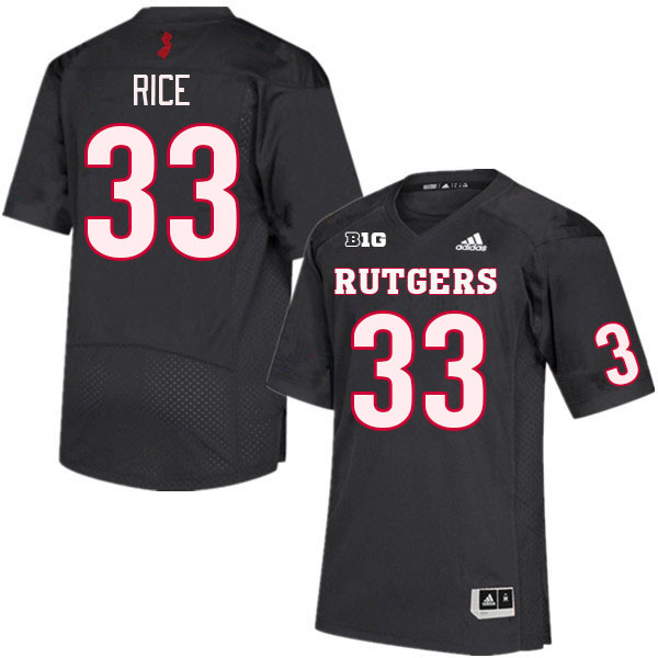 Men #33 Lance Rice Rutgers Scarlet Knights College Football Jerseys Stitched Sale-Black